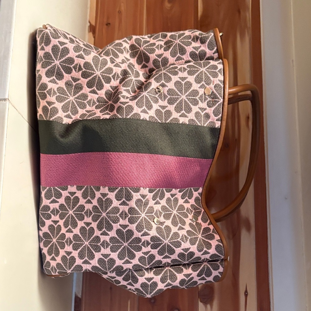 Kate Spade Pink and Black Floral Tote